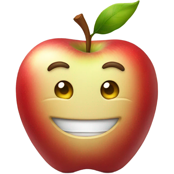 Apple with a smile emoji