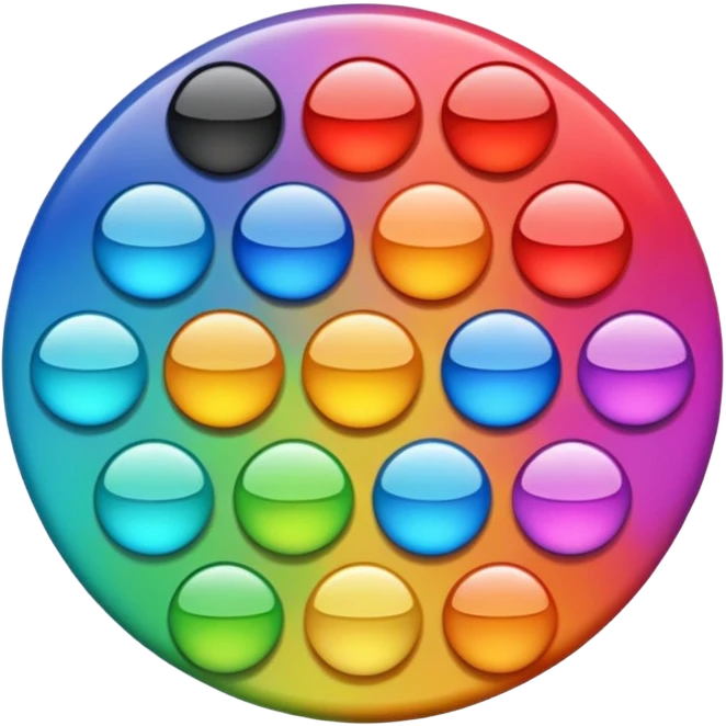 a colourful button not 3d or shading only 1 button no smiley face emoji