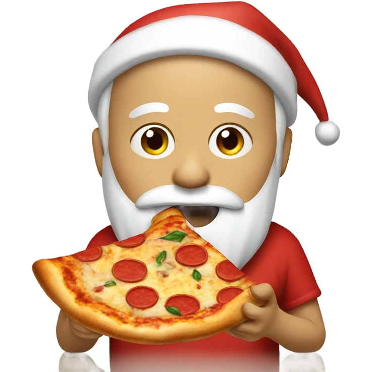 Santa Eating Pizza emoji