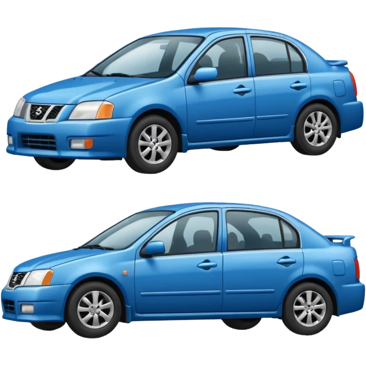a sad blue Nissan Sentra emoji