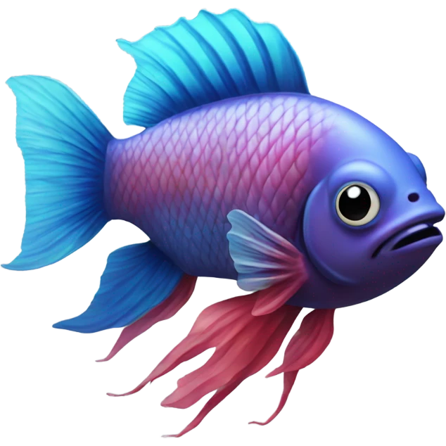 A beta fish with a weird face emoji