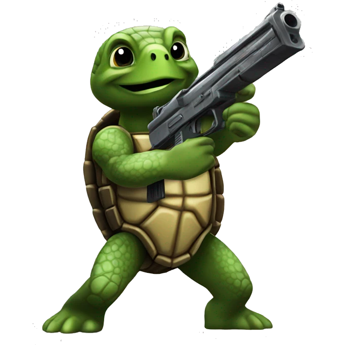 Turtle with mw2 hand cannon emoji