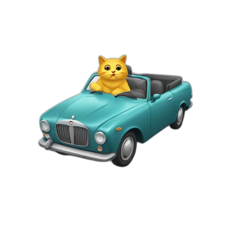 Chat sur voiture emoji