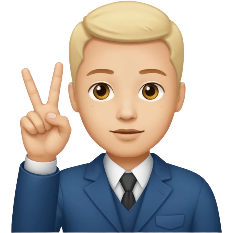 3 fingers salute from front point of view emoji