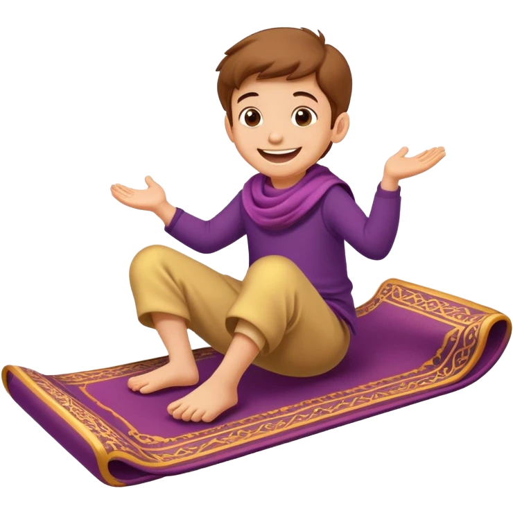 child riding a magic carpet emoji