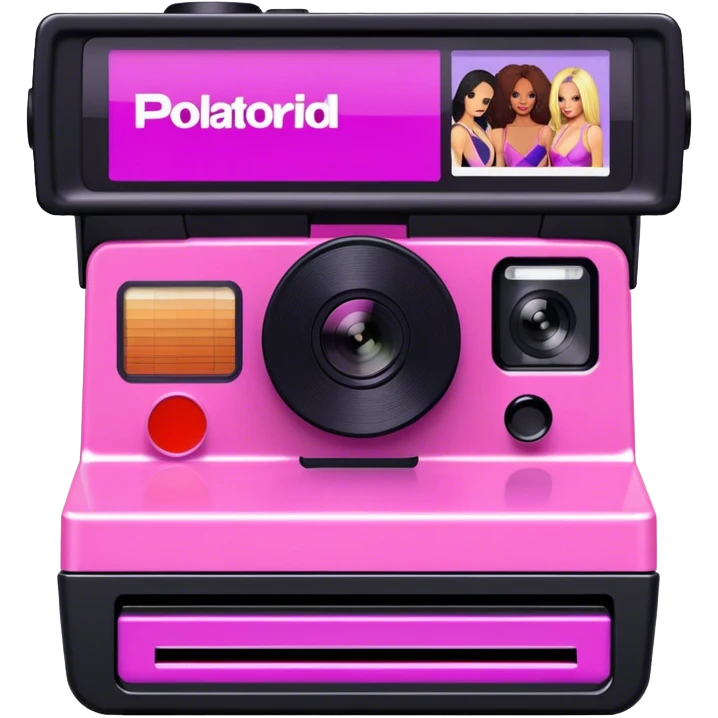 Pink, black, and purple Polaroid 637 Spice Cam camera, Spice Girls emoji