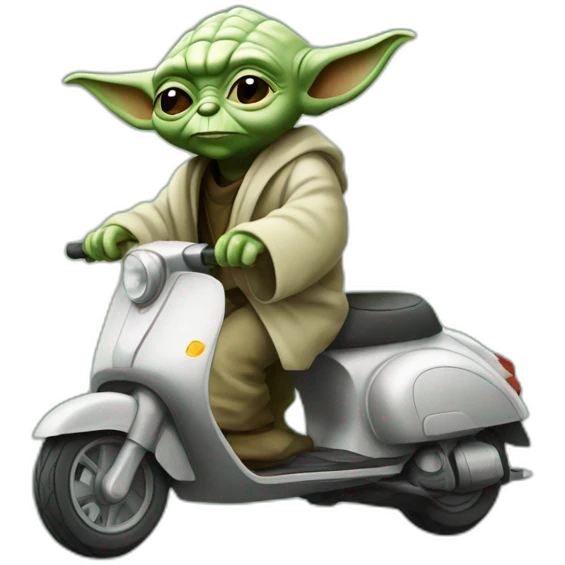 Yoda on scooter emoji