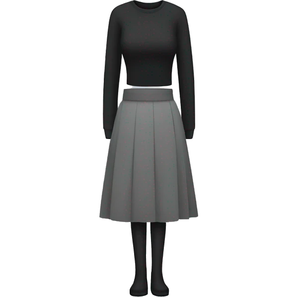 minimalist, monochromatic, skirt emoji