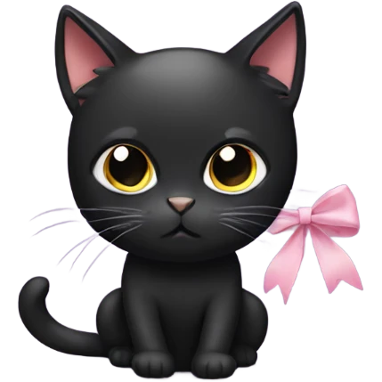 Black cat with bow emoji