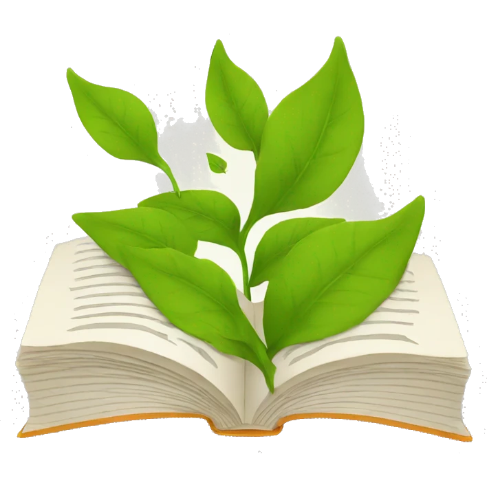 Open book with leaves emoji