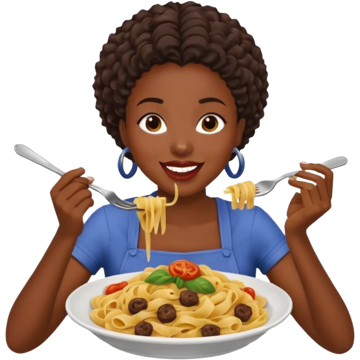 the black woman who eats pasta emoji