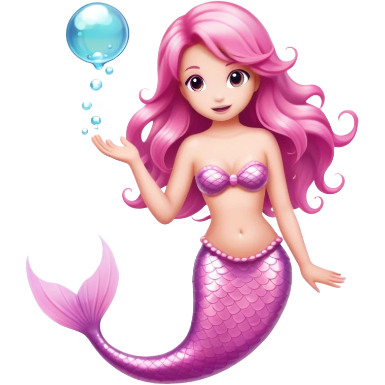 light pink mermaid bubbles emoji