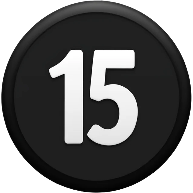 The number 15 in a black circle emoji