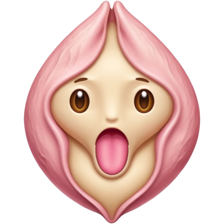 beige and pink vulva appearing moist emoji