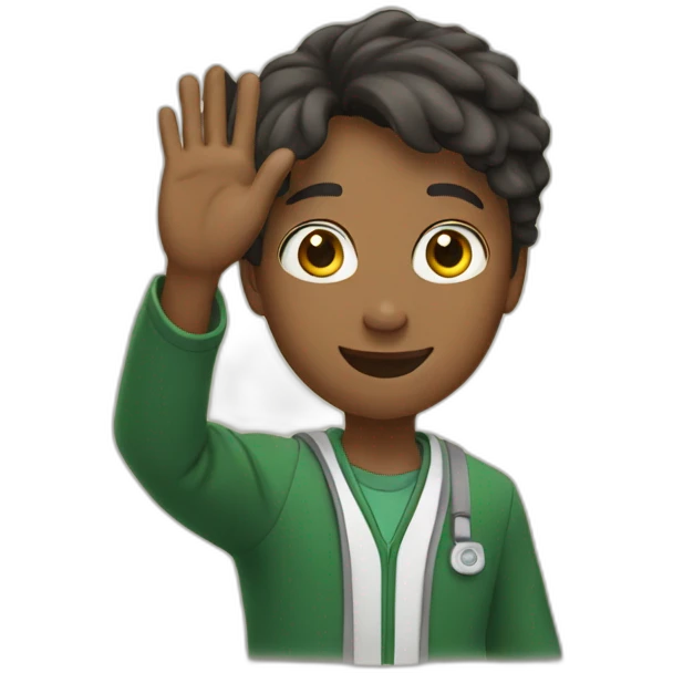 student raising hand emoji