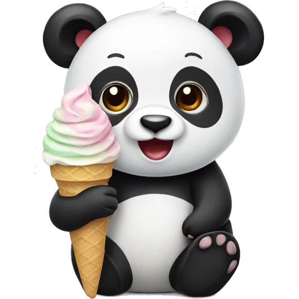 Panda eating ice cream emoji