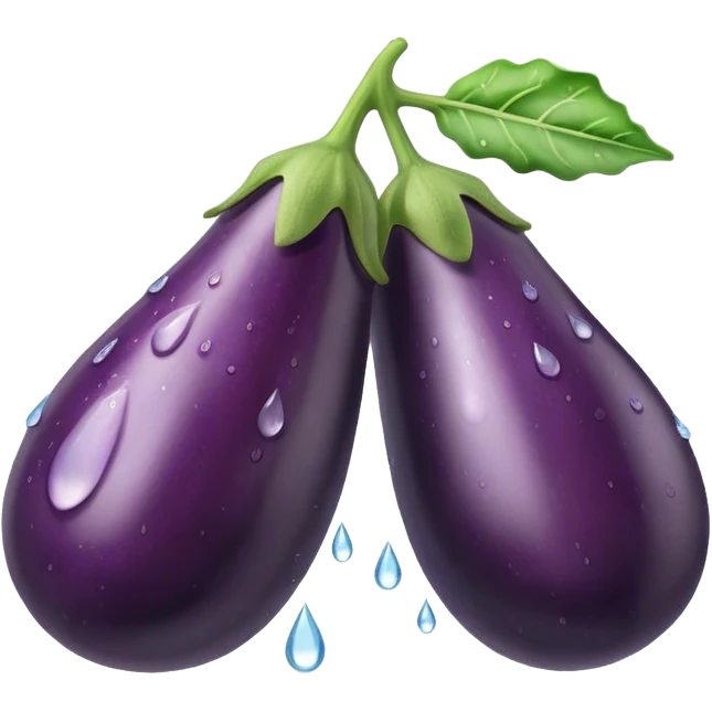 Aubergine avec des gouttes d’eau  emoji