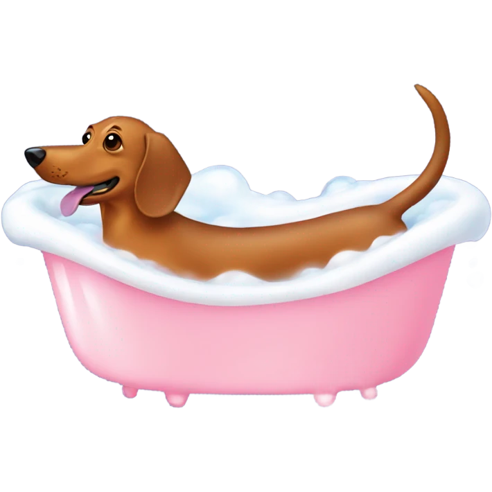 Weiner dog bubble bath emoji