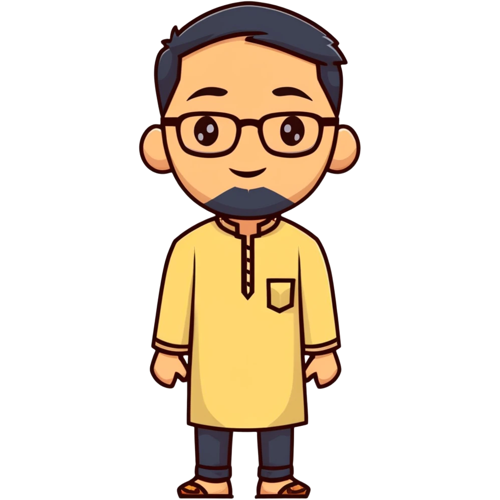 man with wheatish skin tone, wearing kurta with rectangle glasses emoji