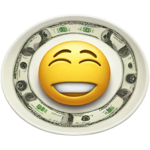 dollars on a  big dish emoji