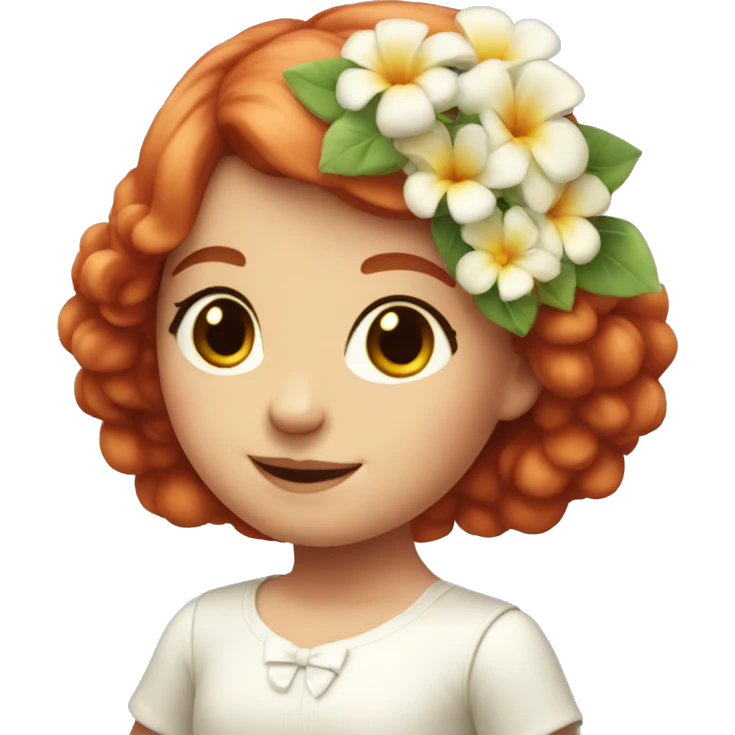 Lovable flower girl, with red hair emoji