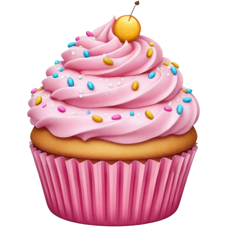 Cupcake with pink icing emoji