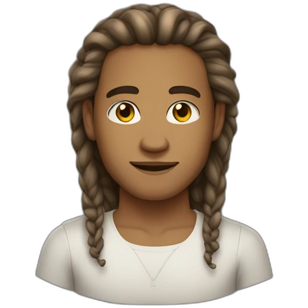 strong young light-skinned israelite man mid length hair emoji
