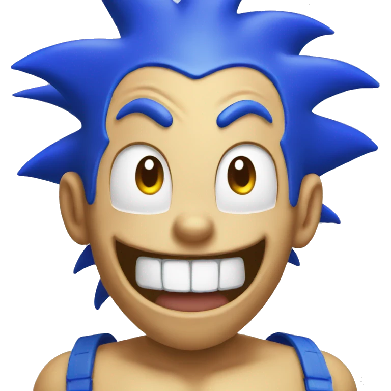 blue laughing hard sonic emoji