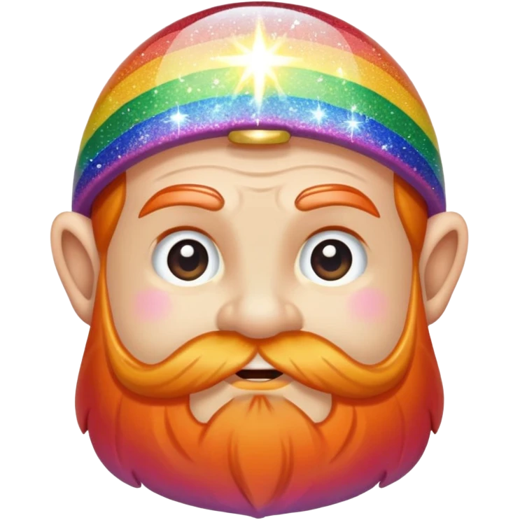 Dwarf pining rainbow and sparkles emoji