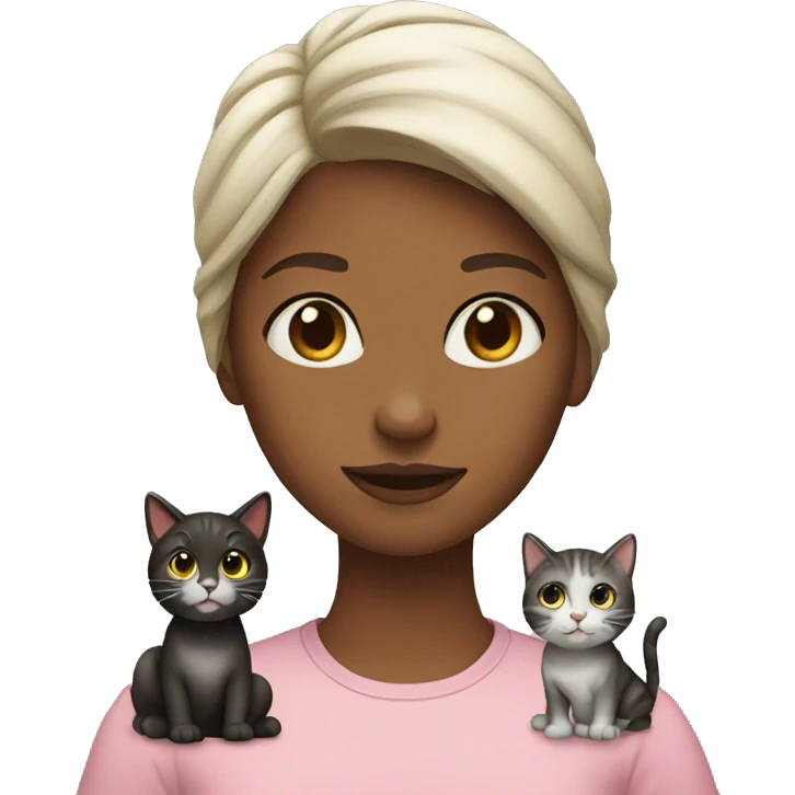 One girl and two cats emoji