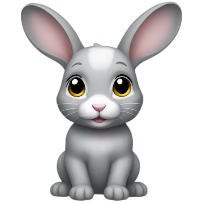 Grey baby rabbit emoji
