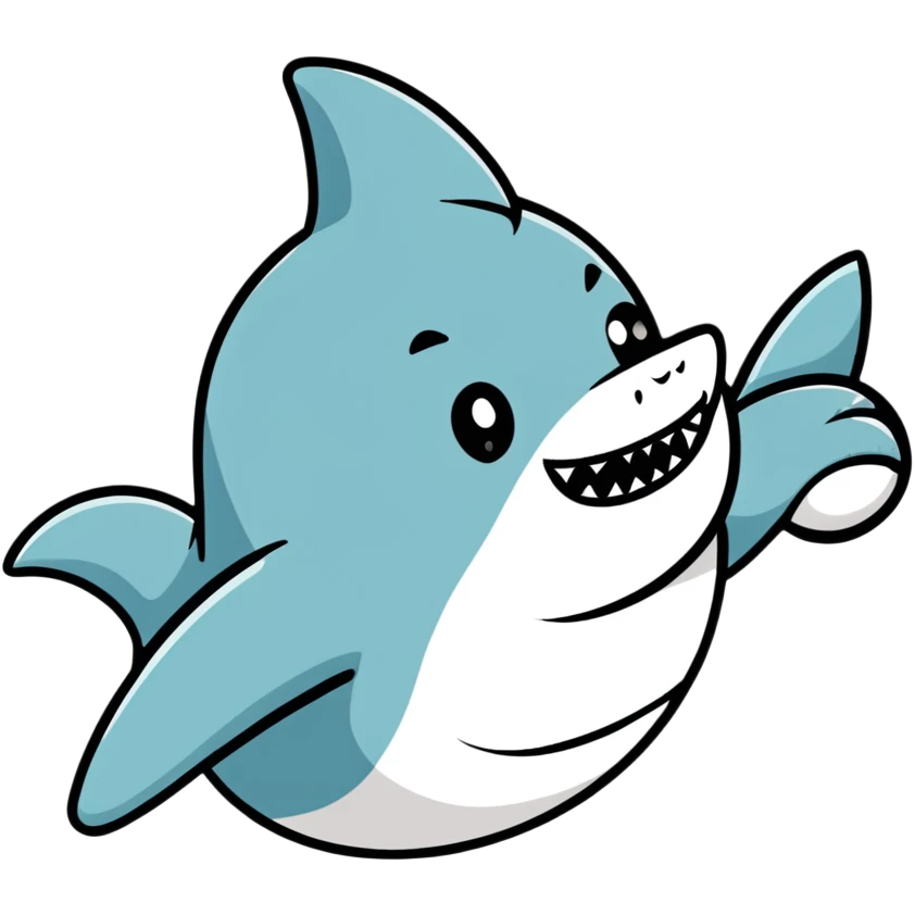 shark giving middle finger emoji