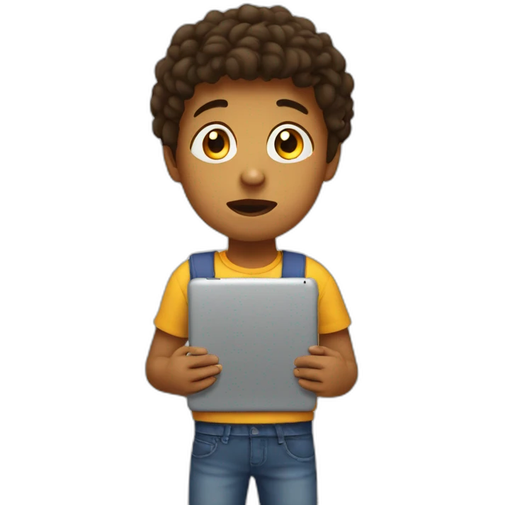 annoying child with iPad emoji