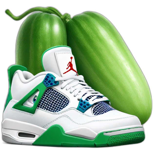 cucumber wearing air jordan 4 sneakers emoji