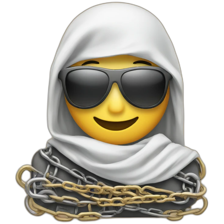 A link (chain) link emoji with a kaffiyeh and sunglasses emoji