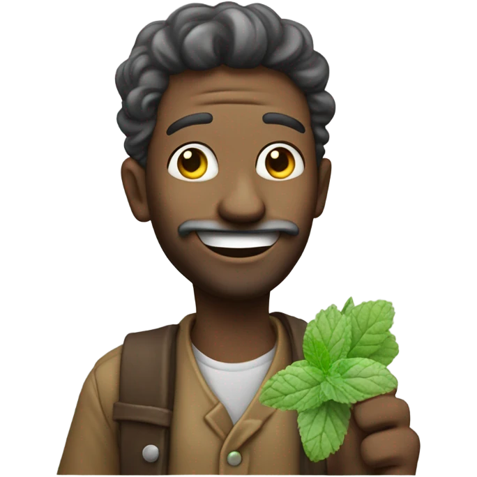 A hobo offering a mint emoji