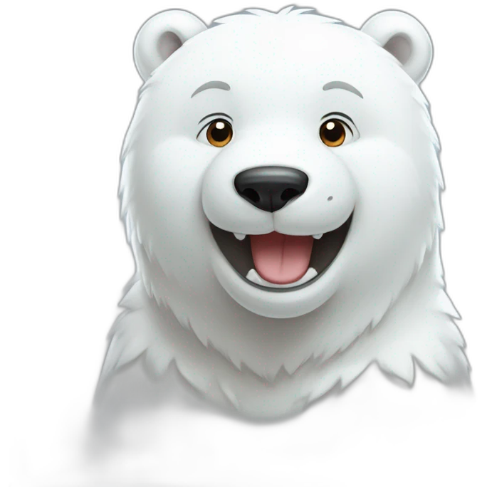 anime polar bear cub with smile emoji