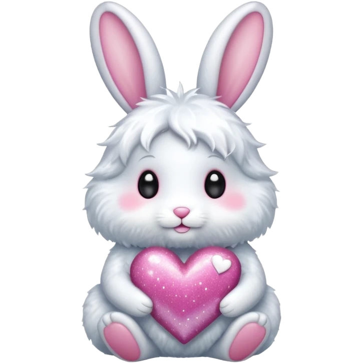 Fairy glitter bunny with heart emoji