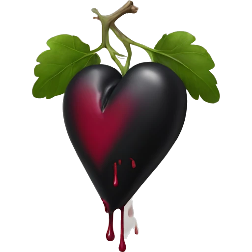 Black bleeding heart emoji