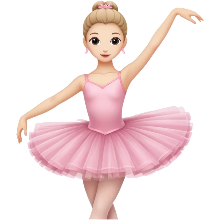 graceful ballerina in pink tutu in dancing pose emoji