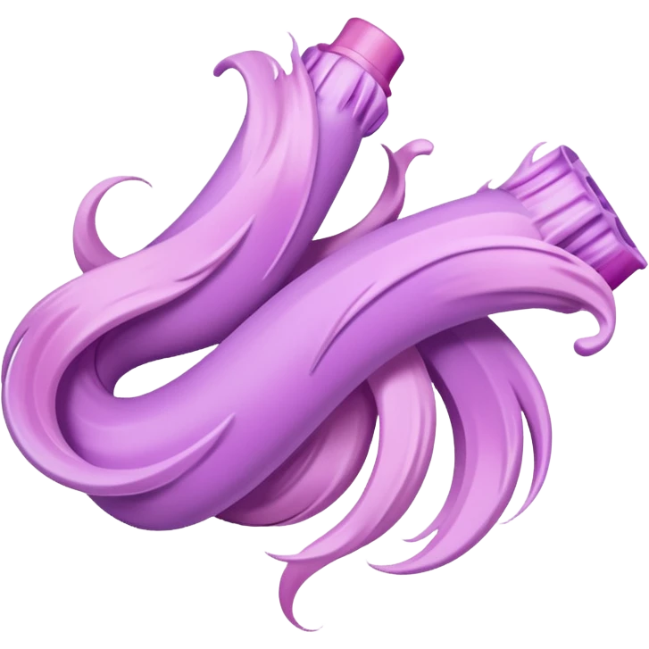tubes of pastel pink and lilac hair dye, with a bit of dye coming out emoji