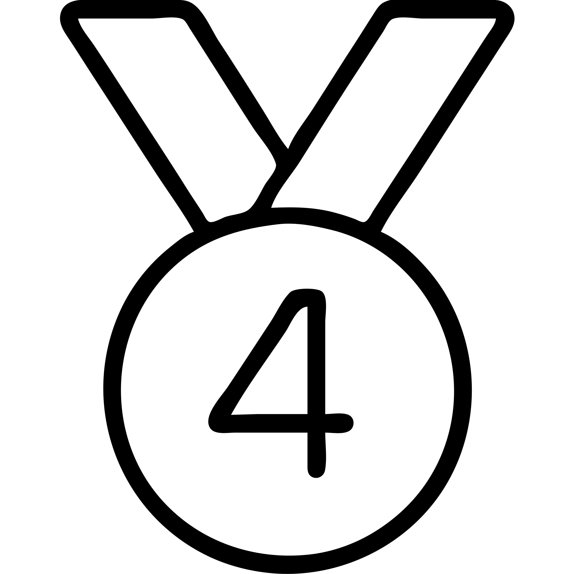 medal for 4th place with number 4, clean and simple design emoji
