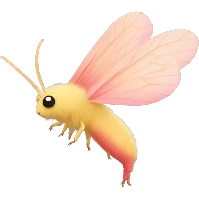 Fluffy Rosy maple moth side profile emoji