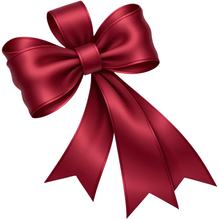 burgundy red ribbon emoji