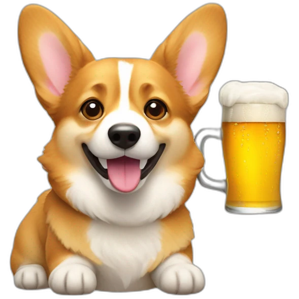 Corgi With à beer emoji