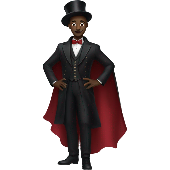 a black full body magician that has a cape that says ''Dior'', cape, text Dior emoji