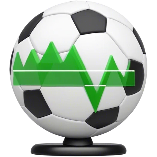 Cinematic realistic 3d growing football graph emoji
