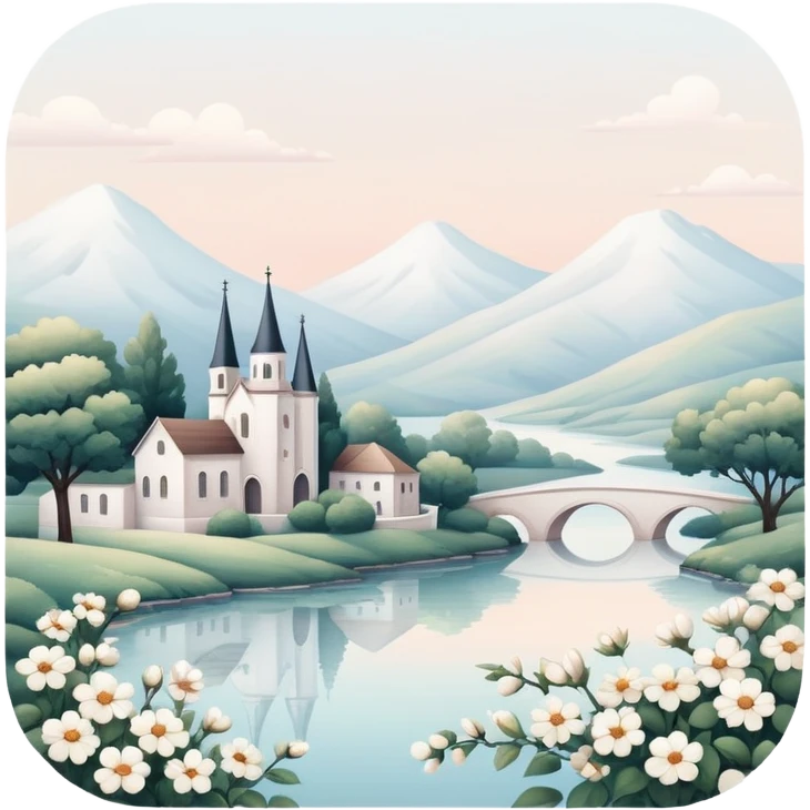 White romantic vintage aesthetic scenery  emoji