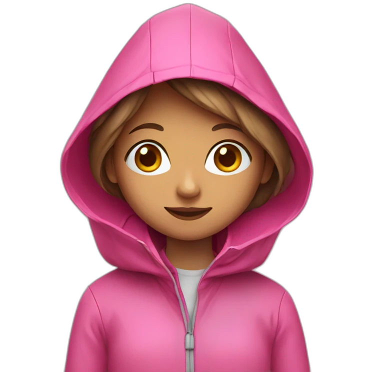 Girl with pink raincoat emoji
