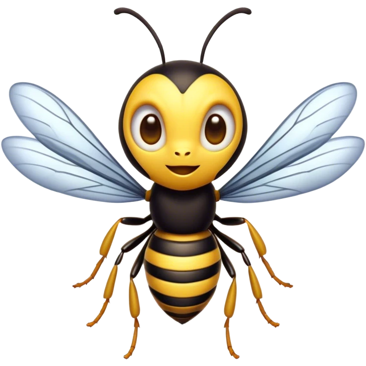 Cinematic Cheeky Wasp Portrait Emoji, Head tilted dramatically with an exaggeratedly shocked expression, featuring a slender, sharply striped body with wide, comically expressive eyes full of playful disbelief and animated, fluttering wings, Simplified yet hilariously expressive features, highly detailed, glowing with a slightly sassy glow, high shine, dramatic yet playful, stylized with an air of cheeky insect mischief, soft glowing outline, capturing the essence of a meme-worthy wasp that looks ready to buzz its way into viral fame! emoji